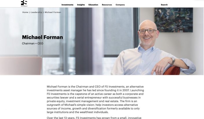 Web Site FS Investments CEO